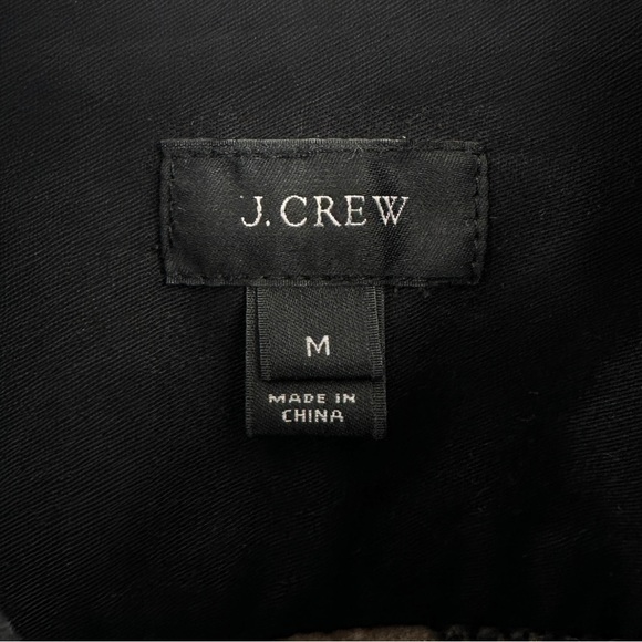 J.Crew Wool Flannel Red Black Cream Plaid Button Up Overshirt Shirt Jacket - M - Picture 5 of 7